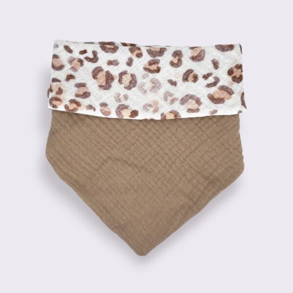Bestickbares Bandana Hundehalstuch Leopard Animal-Print Braun zum knoten - Image 3