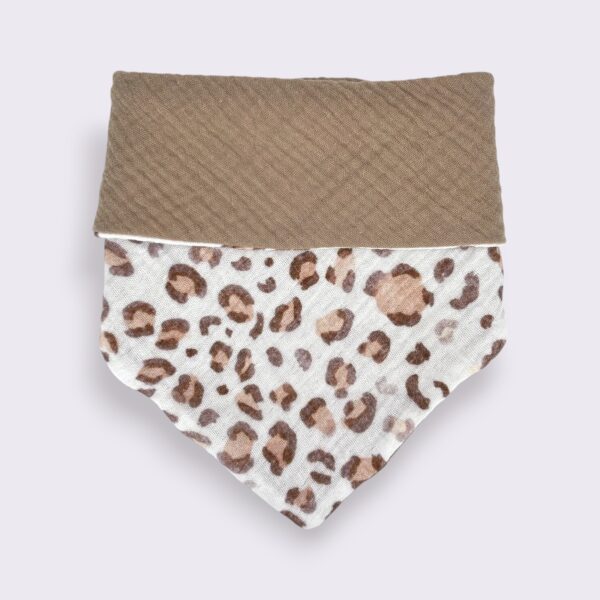 Bestickbares Bandana Hundehalstuch Leopard Animal-Print Braun zum knoten - Image 4