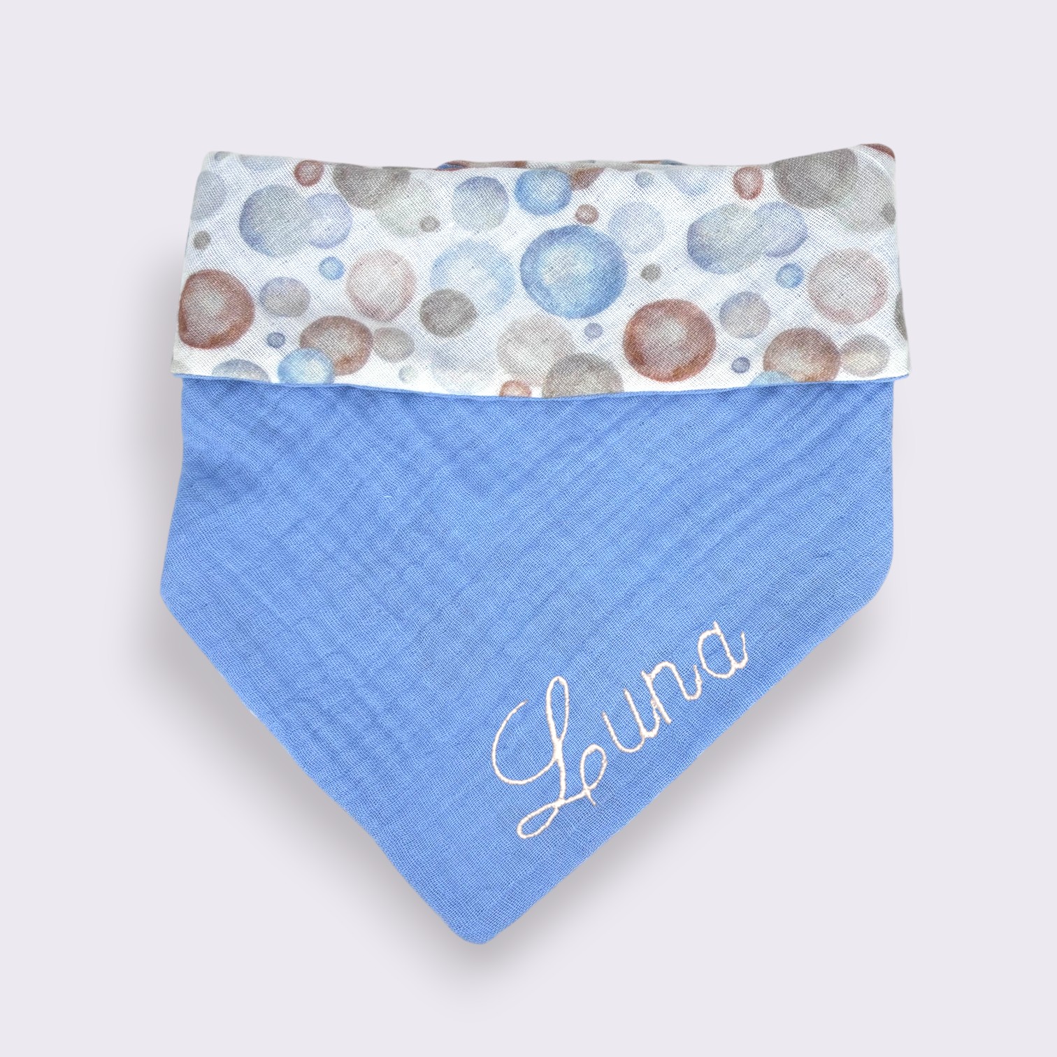 Bestickbares Bandana Hundehalstuch Seifenblasen zum knoten – Bild 2