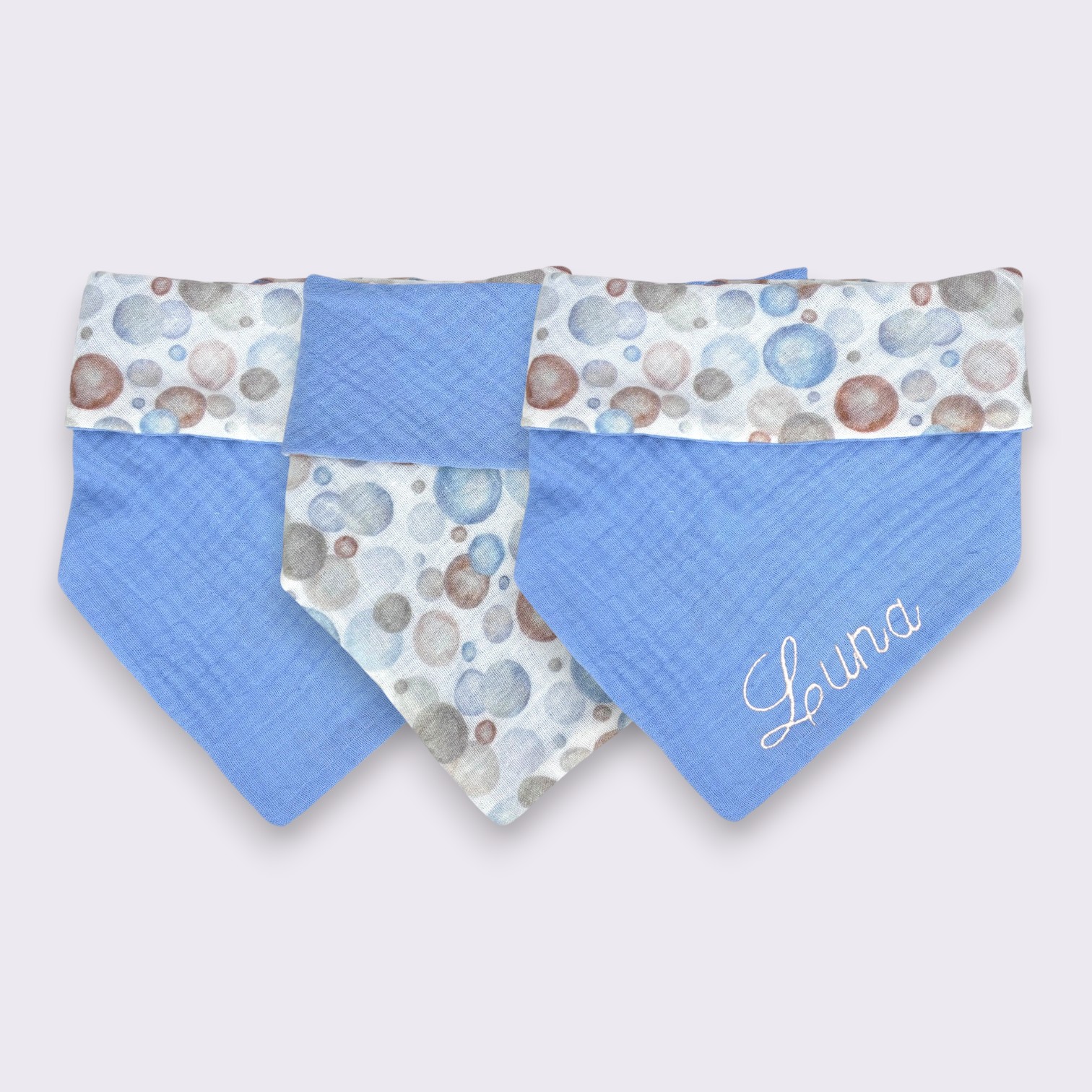 Bestickbares Bandana Hundehalstuch Seifenblasen zum knoten